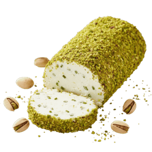 Rollo de queso con pistache