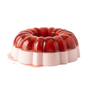 Gelatina de Vino Rosado con Fresas