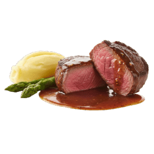 Medallón de Filete de Res Salsa de Mostaza, Jerez, Oporto