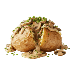 Papa Rellena al Horno de Champiñones