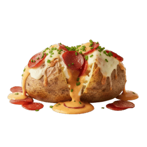 Papa Rellena al Horno de Pepperoni