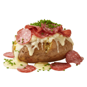 Papa Rellena al Horno de Salami