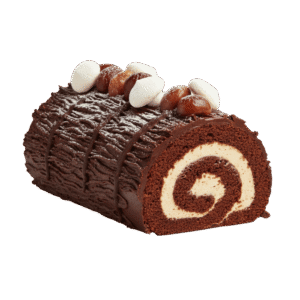 Pastel Rollo de Chocolate Relleno de Crema de Castaña