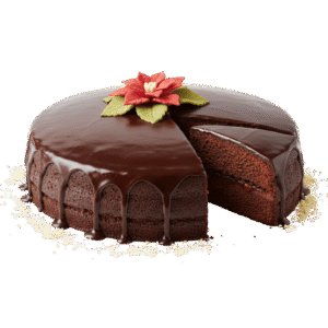 Pastel Sachertorte con Nochebuena de Almendra