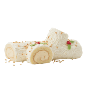 Tronco Navideños de Vainilla con Relleno de Piñón